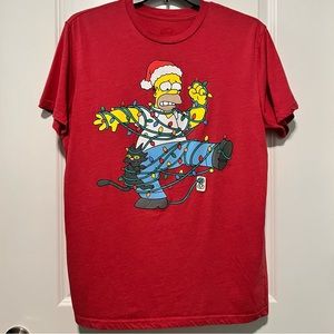 Collins Clothing Homer Simpson Christmas T-shirt, Red